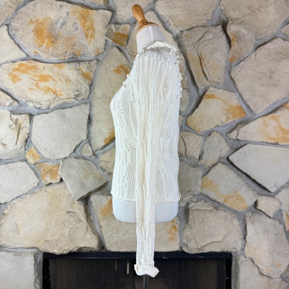 Ulla Johnson Cotton Blend Pointelle Sweater Cream | M - Picture 4 of 6
